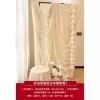 Cream pleated lily drapery set 1