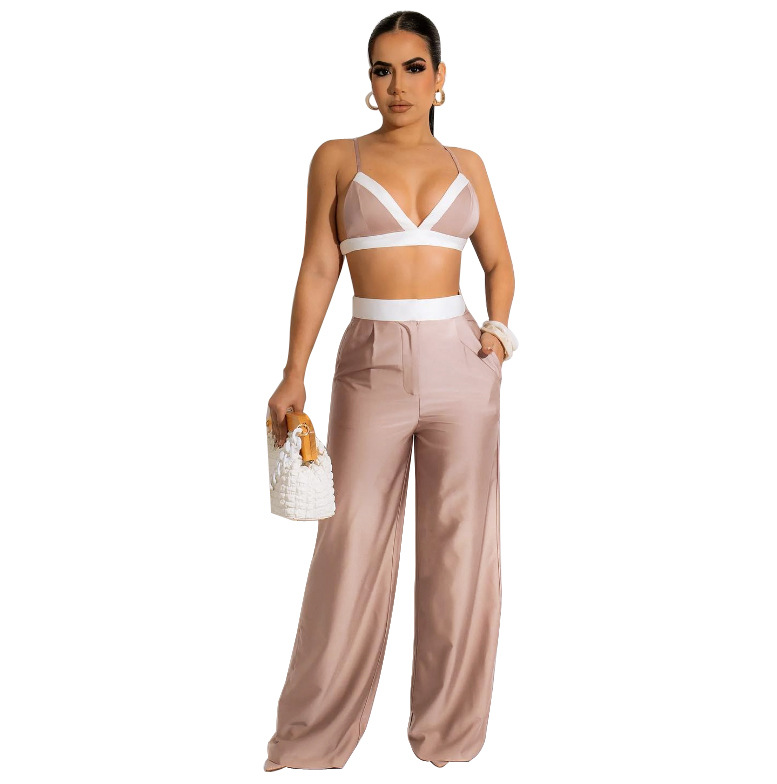 Women's Streetwear Solid Color Spandex Polyester Pocket Patchwork Pants Sets display picture 4
