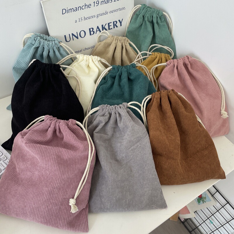 410168 Corduroy Solid Color Storage Blank Drawstring Corset Cosmetic Bag Portable Large Capacity Three-piece Set for Women 410168 Corduroy Solid Color Storage Blank Drawstring Corset Cosmetic Bag Portable Large Capacity Three-piece Set for Women