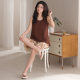 Summer Modal Pajamas Women's Vest Casual Sweet Self-contained Chest Pad Pajamas Shorts Comfortable Outwear Home Clothes