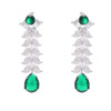 Earrings, silver needle, shiny zirconium, European style, silver 925 sample, micro incrustation