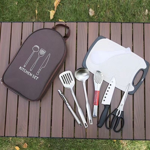 Camping tableware storage bag, picnic portable cooking tool tote bag, knife set storage bag, self-driving tour meal bag