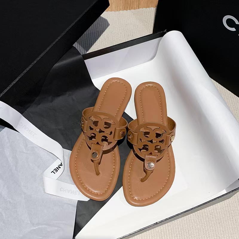 2024 nuevo tipo de zapatillas TB casuales con suela plana para mujeres de verano, zapatos de playa antideslizantes con suela gruesa