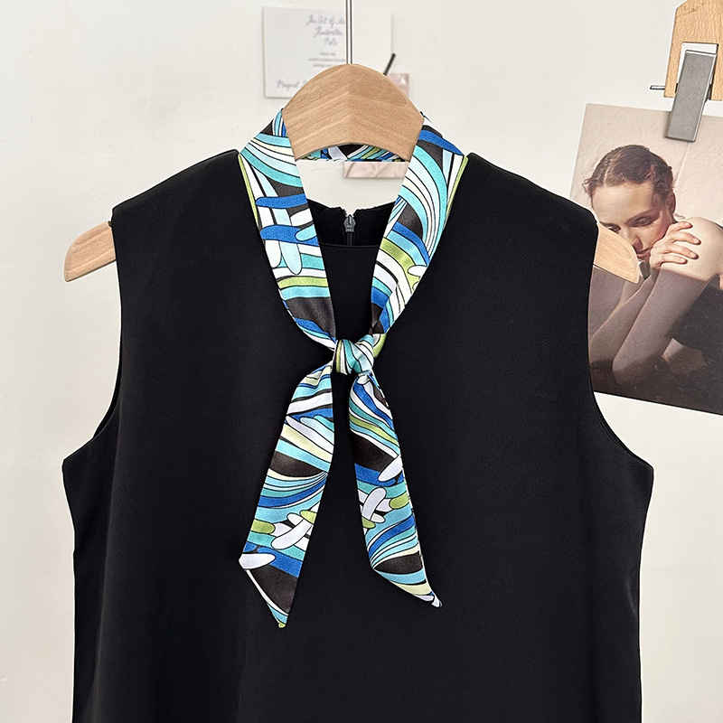 Bufanda de seda, tira larga, sentido de alta gama, nueva moda, todo-fósforo, diadema, cinturón para el cabello, bolso para el cabello, cinturón para el pañuelo multiusos