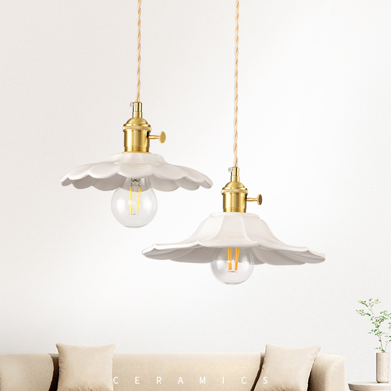 Lámpara de cerámica de lujo de lujo nórdica artística creativa lámpara de comedor luces decorativas de lujo de lujo lámpara de cabecera del dormitorio