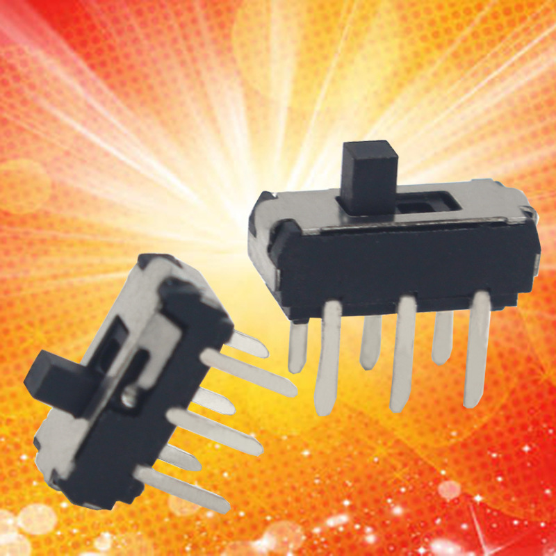 厂销六脚2档拨动开关 插件迷你贴片拨动开关 滑动开关 拔动开关
