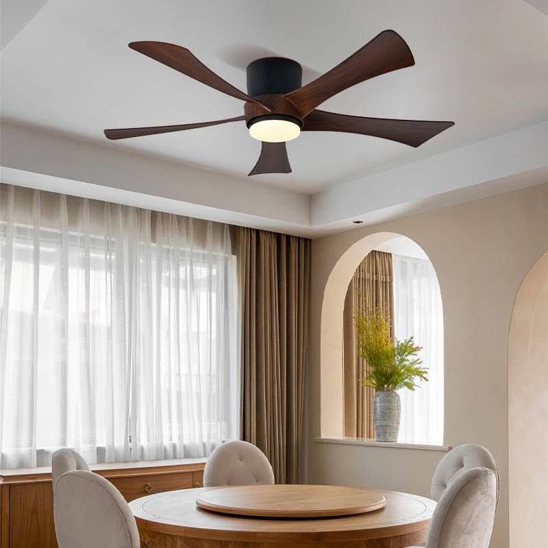Lámpara Ventilador de Techo de 5 Hojas Acrílico con Control Remoto para Sala de Estar y Dormitorio