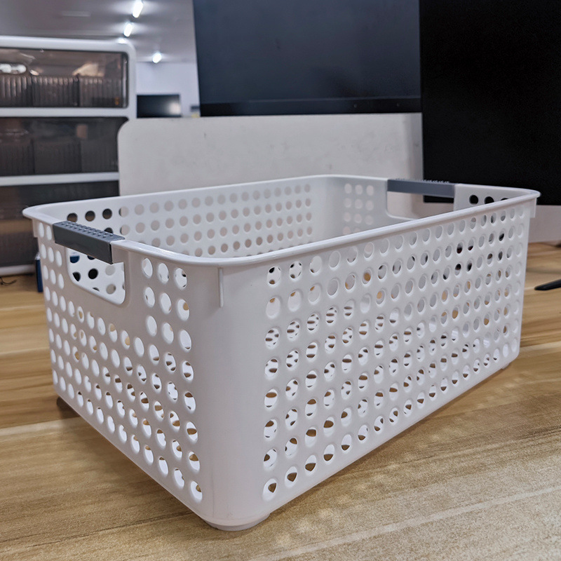 デスクトップ透かし彫り収納ケース家庭用スナック玩具プラスチック収納バスケット日本式収納バスケット寮キッチン収納バスケット|undefined