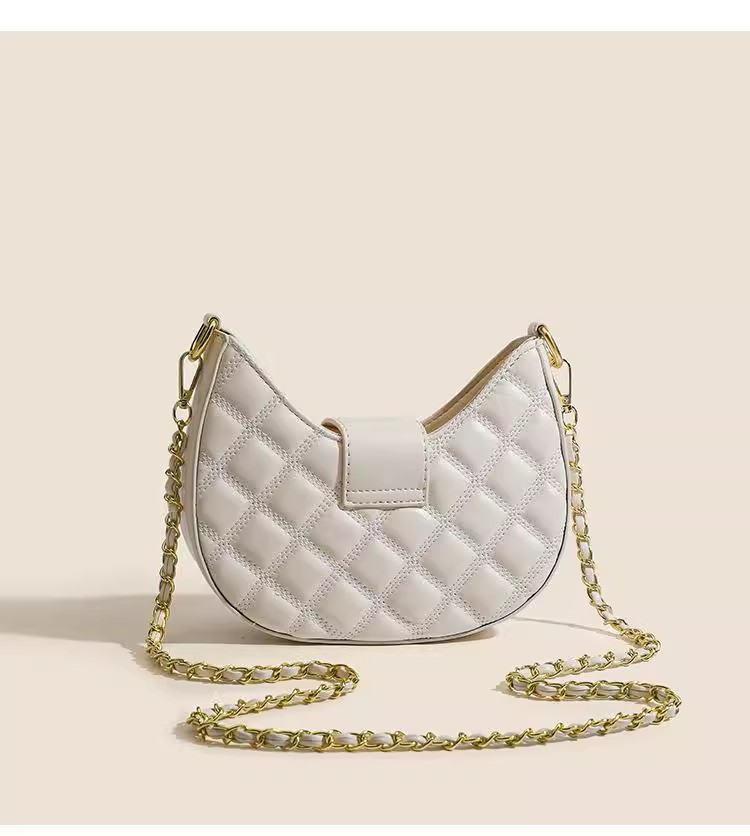 Advanced feeling for women 2023 new fashion Lingge single shoulder underarm bag versatile niche texture chain_voghion.com