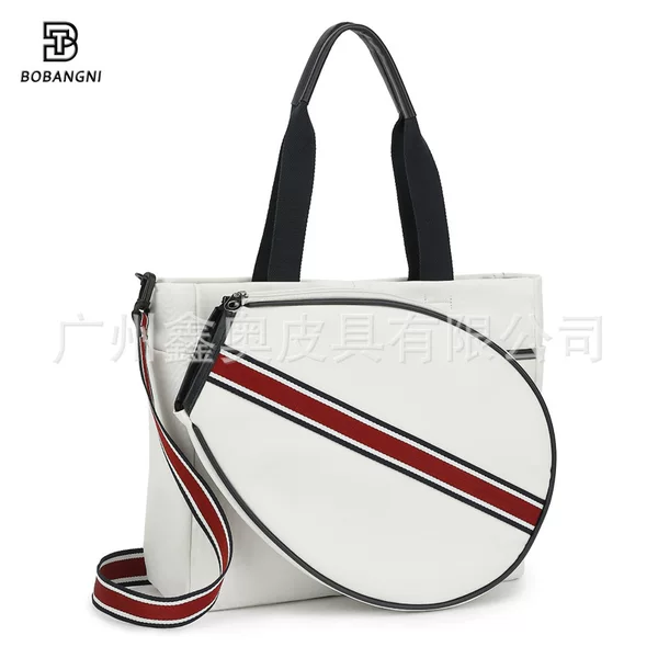 in stock wholesale canvas striped tennis bag handbag fashion ladies sports beach portable slung tennis racket bag