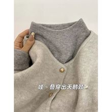 广州十三行女装高端欧货半高领长袖针织纯色打底衫毛衣内搭秋冬