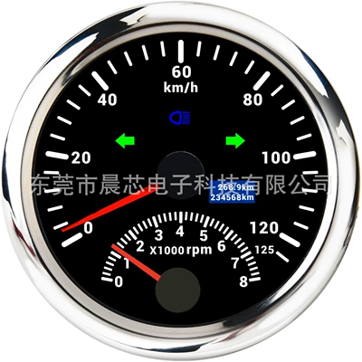 Tachometer Speedometer Two-In-One Multifunctional – automobile instrument - cx8261-black-plate-silver-cover-125km