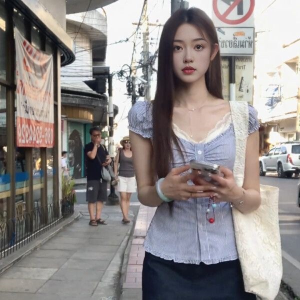 2026 New Style 2025 Sweet Summer Striped Korean-Style Short-Sleeve Slim-Fit Shirt Top with Ruched Design for a Trendy Look 2026 New Style 2025 Sweet Summer Striped Korean-Style Short-Sleeve Slim-Fit Shirt Top with Ruched Design for a Trendy Look