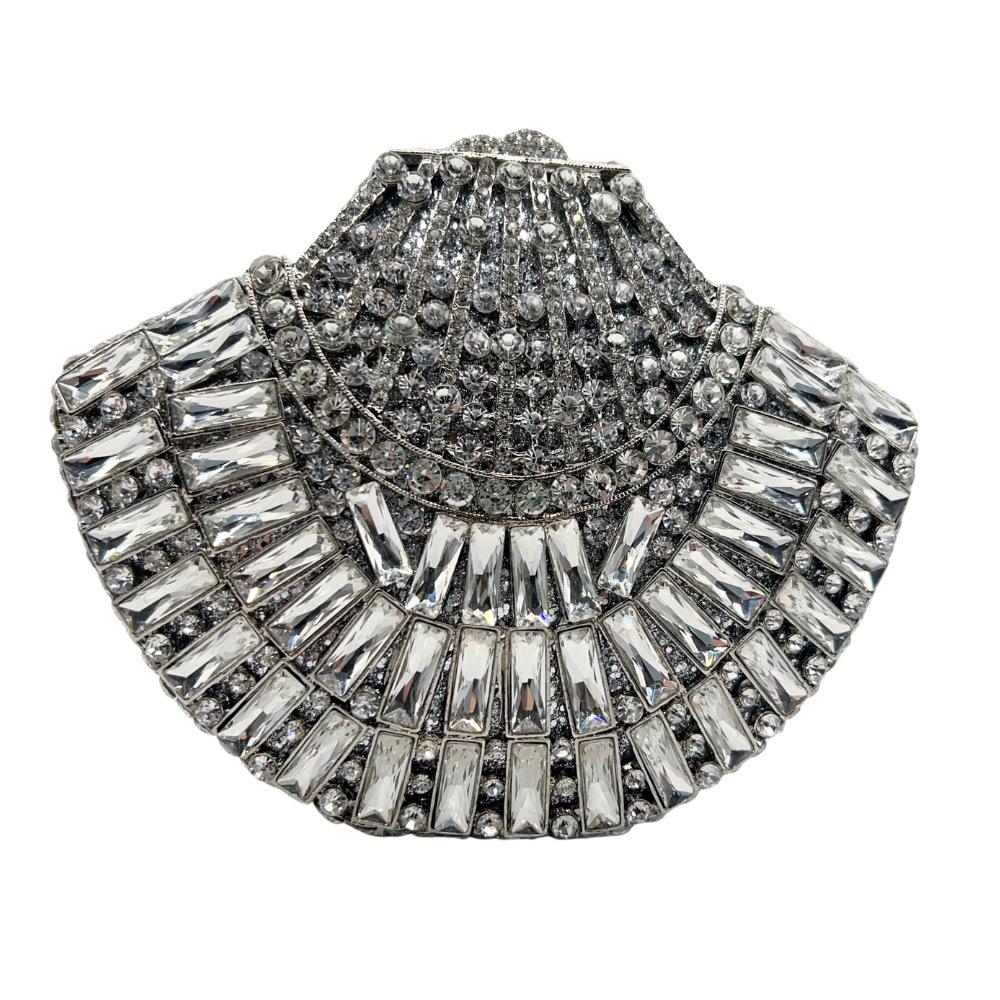 Bolsa de cristal de diamante hueco transfronterizo para la cena, bolsa de noche europea y americana, embrague de piedra