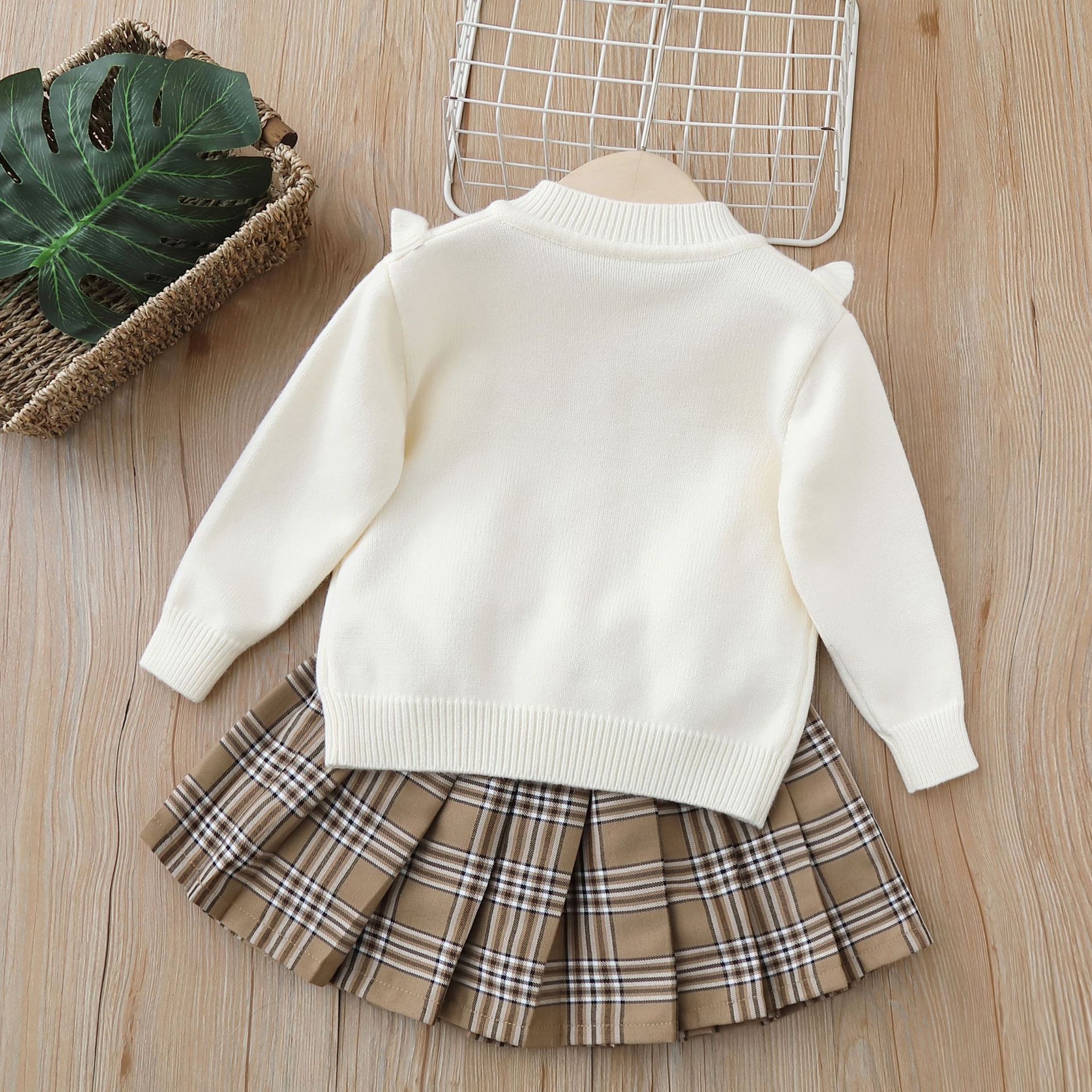 Suéter de otoño para niña, vestido de princesa para niña, conjunto de dos piezas JK_voghion.com
