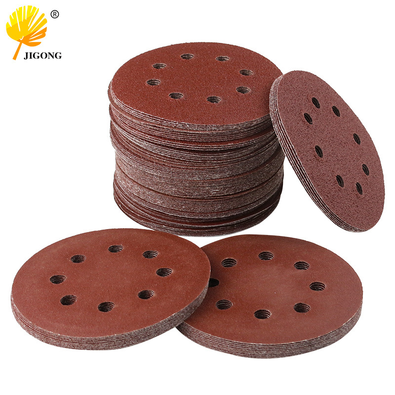 自粘式吸尘圆盘砂纸  角磨机打磨片墙面抛光圆形植绒吸盘背绒砂纸