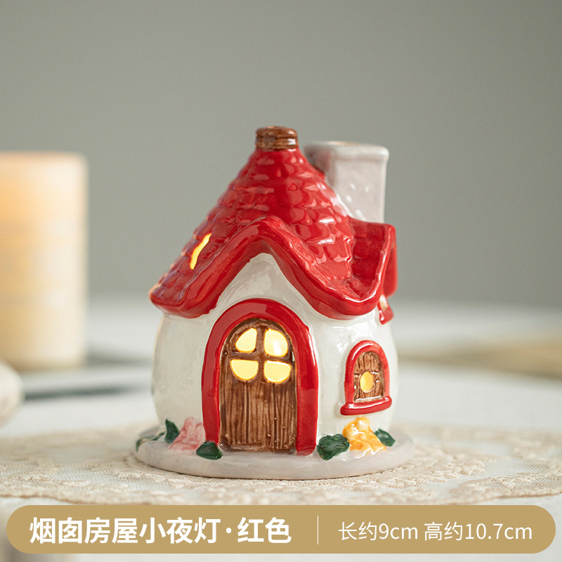 Chimney House Night Light - Rojo