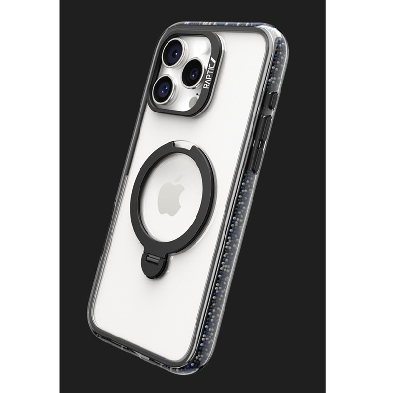 Raptic is suitable for iPhone16promax color beads airbag rotating bracket shell magnetic suction protective cover anti-drop beauty