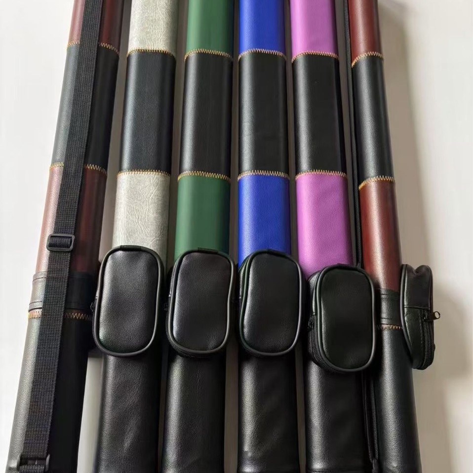 桌球台球杆桶美式球杆杆筒分节杆包皮革耐脏便携杆筒台球桌球用品