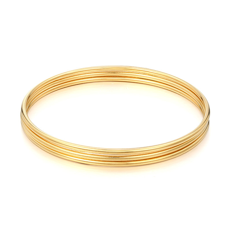 Xuping estilo acero inoxidable chapado 24k color Sansheng III pulsera de anillo simple clásico simple de alta calidad joyas de mujer