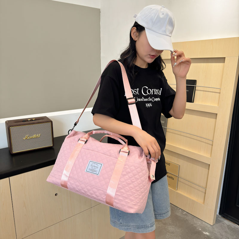 2025 bolsas de viaje de gran capacidad bordadas de diamante bolsas de yoga bolsas de equipaje separación húmeda seca bolsa madre comercio exterior al por mayor image 4