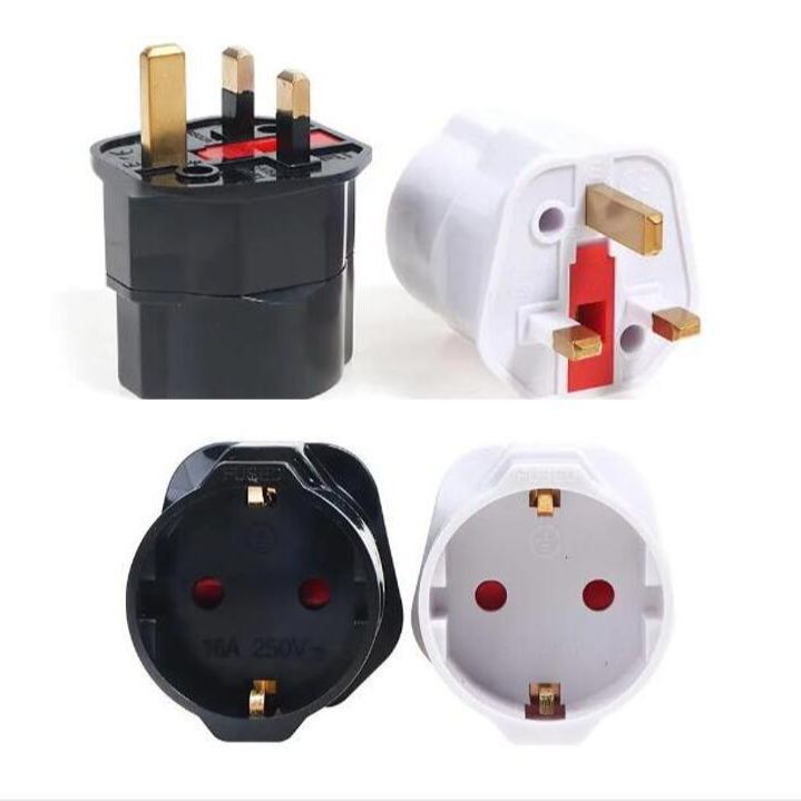 European standard to British standard plug European ground wire to British fuse conversion plug European standard to British standard