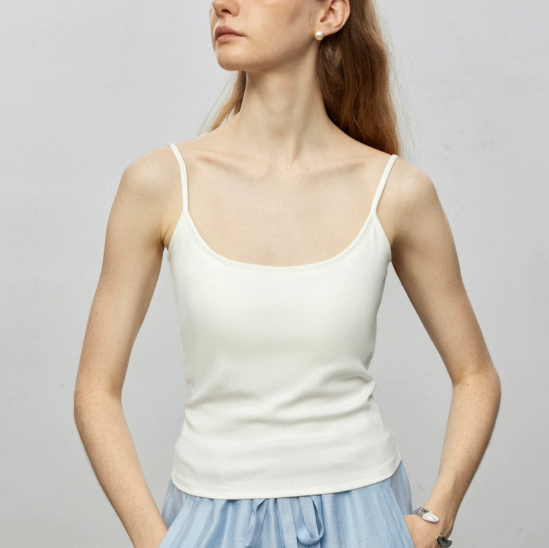 MCL Homemade Knitted Sling Women's 24ss Non-marking Comfortable Latex Chest Pad Integrated Thin Shoulder Strap Inner Beauty Back Vest