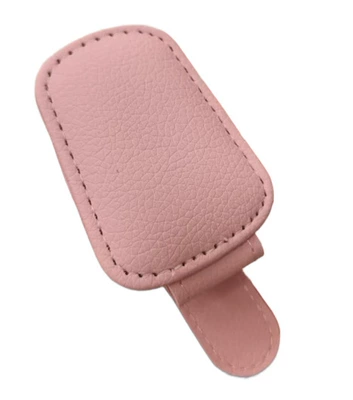 and Receipts, Scratch-Resistant Leather, Car Glasses Clip/Bill Clip - pink-pu