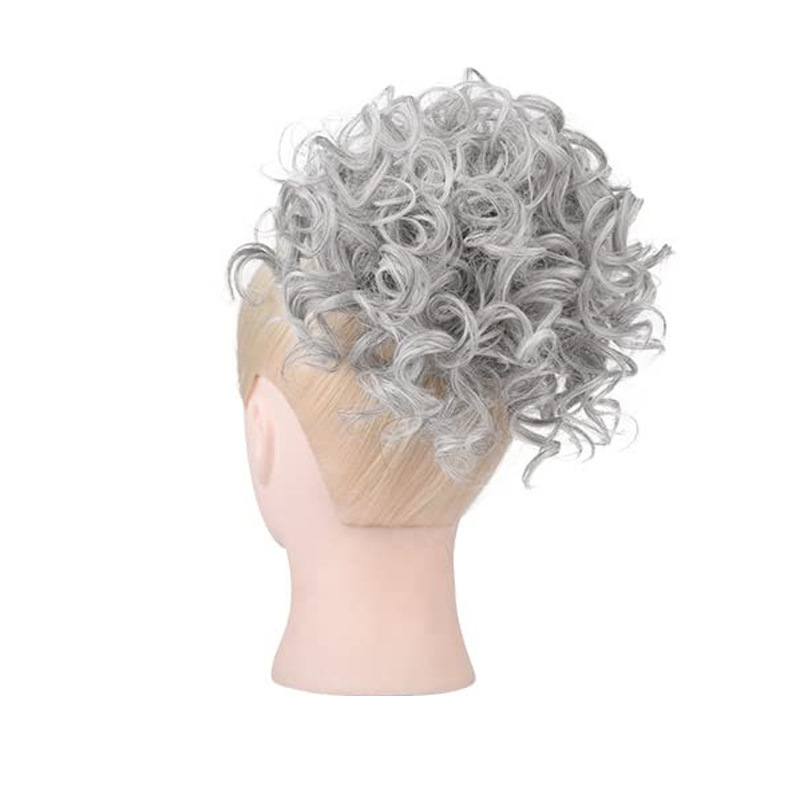 Cross-border new women's curly bun European and American messy chemical fiber wig drawstring hair tie hair bag ponytail chignon_voghion.com
