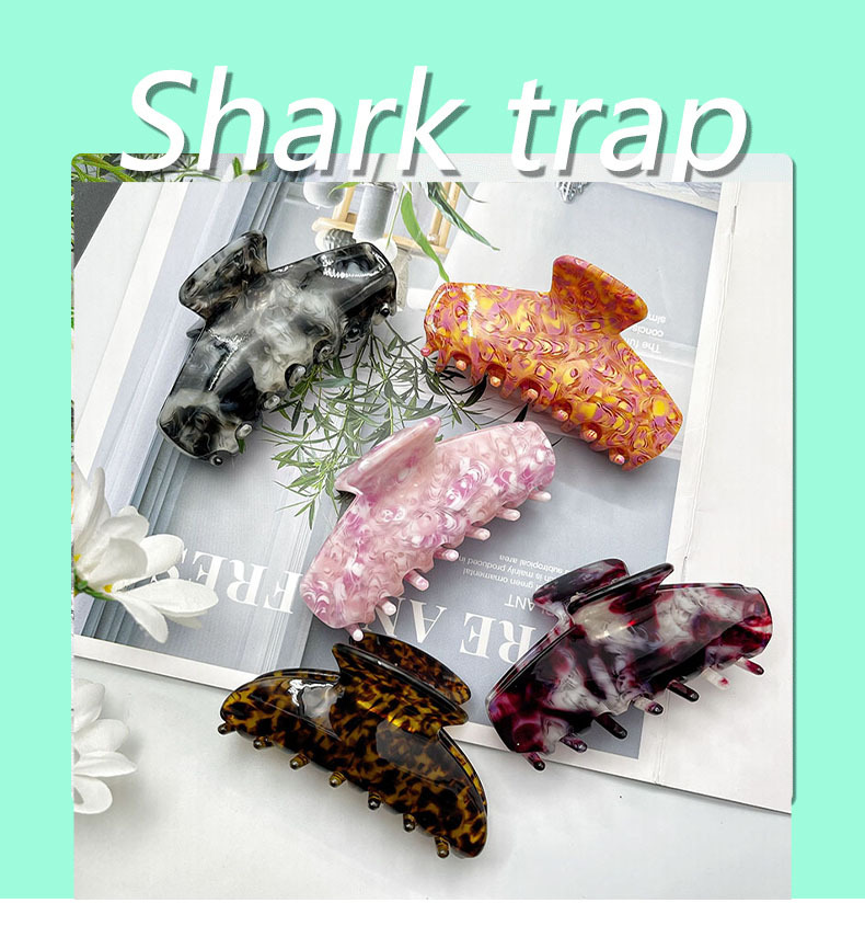 50g Weight Hair Clip, Hair Claws Hair Accessories Type 1 Piece Quantity Daily Occasion Acetic acid sheets Material Retro Simple Style Women'S Leopard Fish Shark Acetic Acid Sheets Handmade Hair Clip Hair Claws