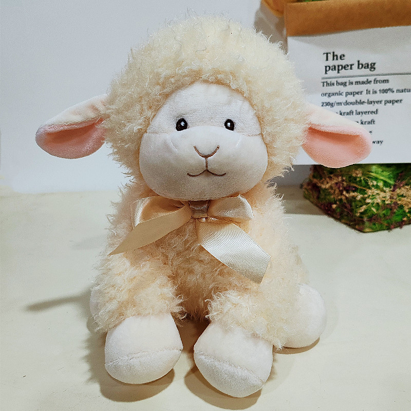 Juguete de peluche de cabra simulada, muñeco infantil, juguete para lanzar en bodas, muñeco de cordero, mascota de oveja, juguete de peluche al por mayor