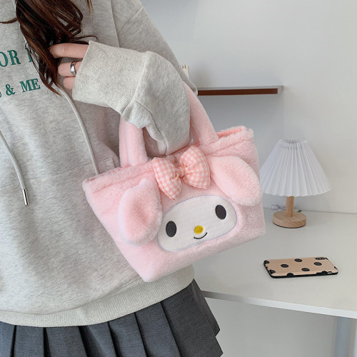 Factory wholesale autumn and winter new Japanese style portable plush toy bag cartoon girl shoulder bag large capacity cosmetic handbag