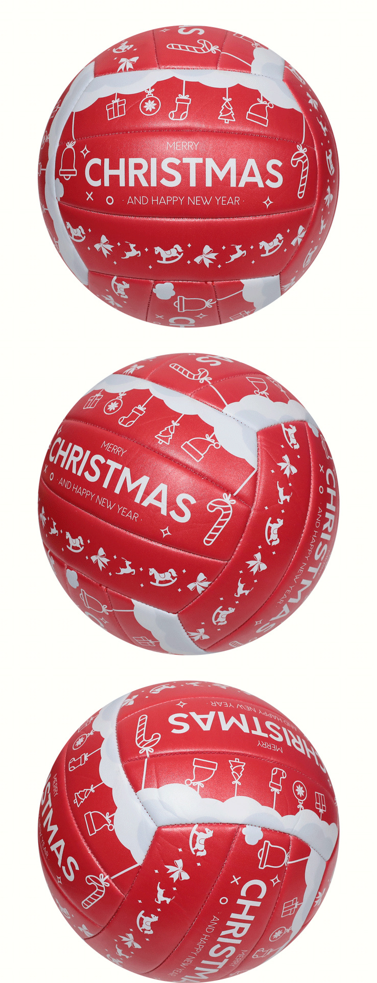 Volley de plage de noël ballon en caoutchouc pour entraînement_voghion.com