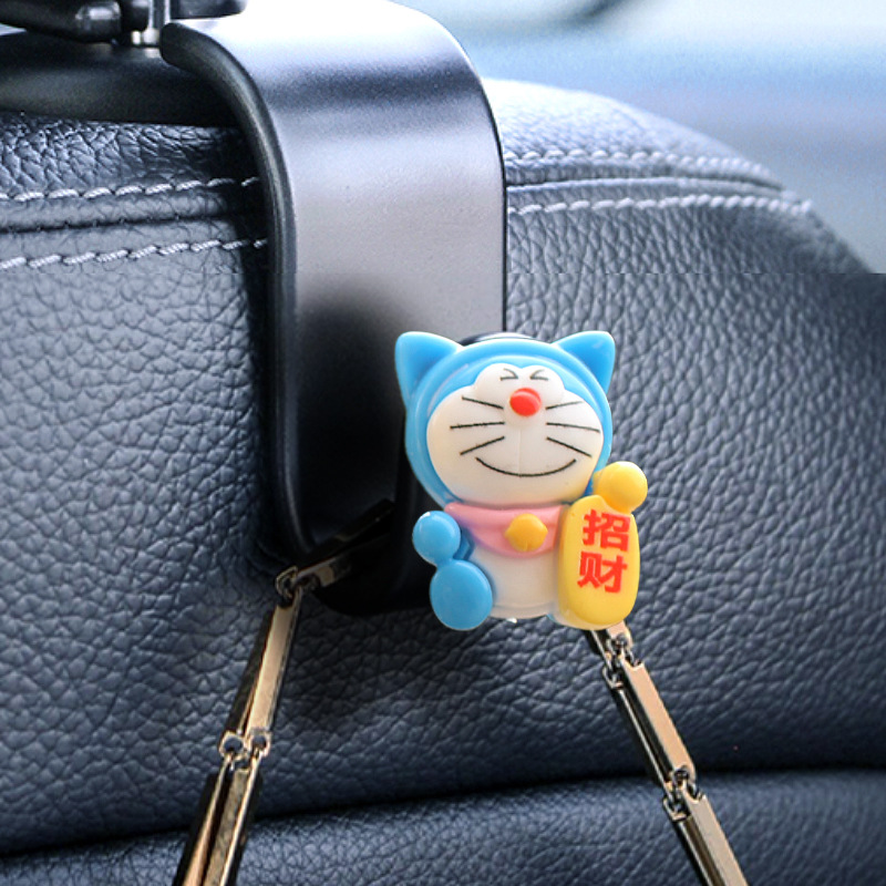 Gancho de coche de dibujos animados jingle cat coche respaldo de silla multifunción gancho de almacenamiento decoración creativa gancho de coche bricolaje