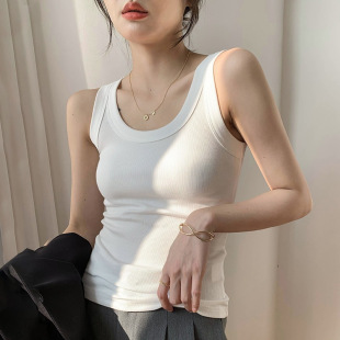 260g high quality threaded cotton women's vest covering accessory breast slim slim wear inside and outside wear backing to prevent light