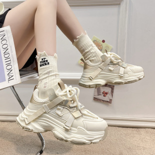Shown feet small Hong Kong wind Torre shoes women 2025 spring and autumn new thick bottom fried street light fashion casual sneaker