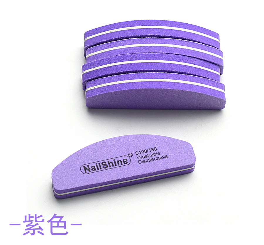 Nailshine-9*3 Mini half-moon sponge-purple