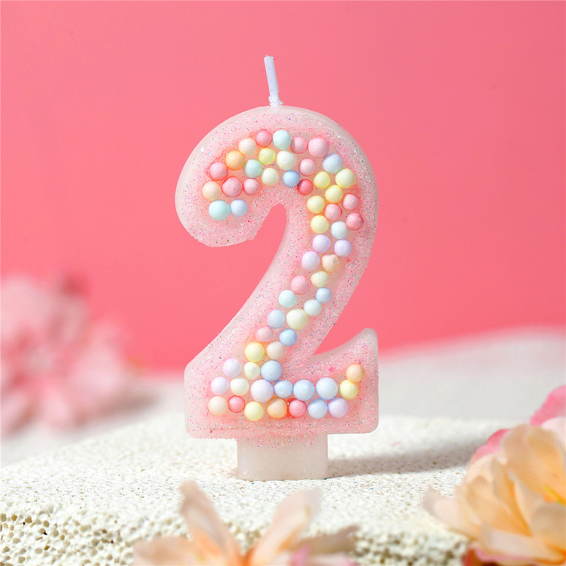 供跨境少女粉马卡龙0-9泡沫球数字生日派对蜡烛蛋糕装饰少女风|undefined