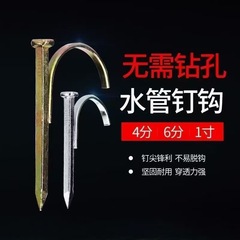水道管フック釘 PVCパイプ PPR固定釘 パイプクランプ釘 4点 6点 1インチフック釘 U字釘 パイプコード セメント鋼釘