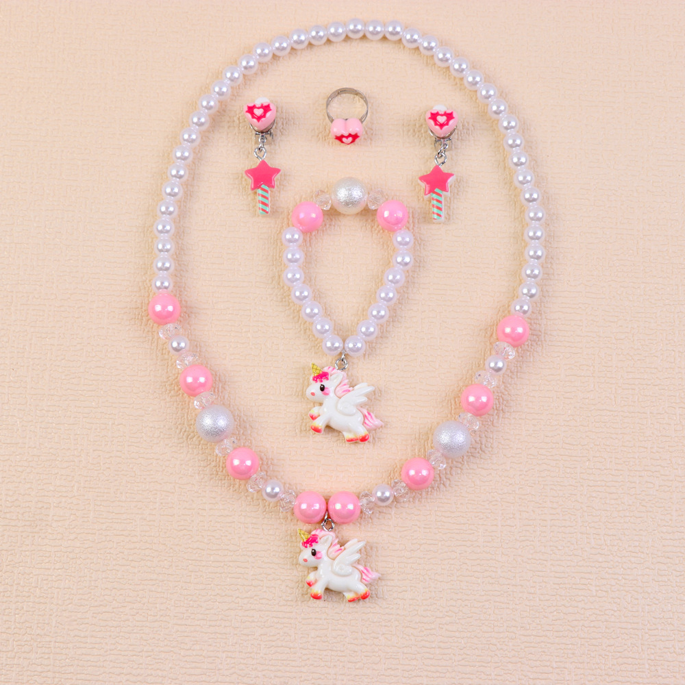 1#핑크유니콘 5종세트 [투명가방]