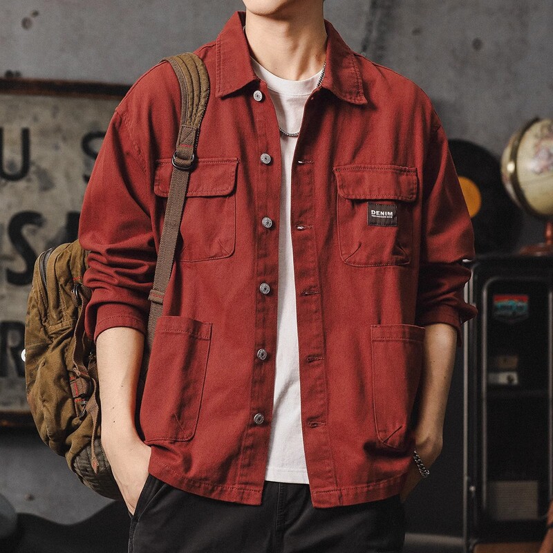 Vintage Cool Men's Jacket 2025 New American Style Heavyweight Casual Turn-Down Collar Work Jacket Hunting Casual Shirt Vintage Cool Men's Jacket 2025 New American Style Heavyweight Casual Turn-Down Collar Work Jacket Hunting Casual Shirt