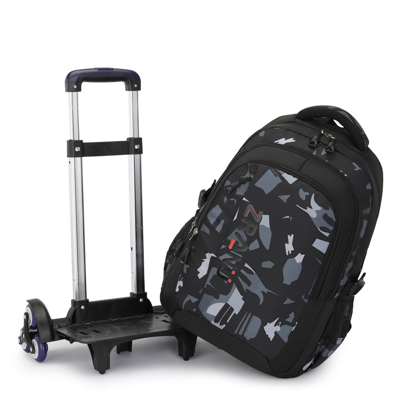 Natural Fish nuevo Grado 3 a 9 escalera escalada carro mochila Junior High School niños de gran capacidad desmontable entrega de una sola pieza