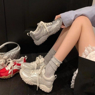Rubber Women's Sneakers Low Top (Upper Height Less Than 10cm) Lace-Up Summer 2025