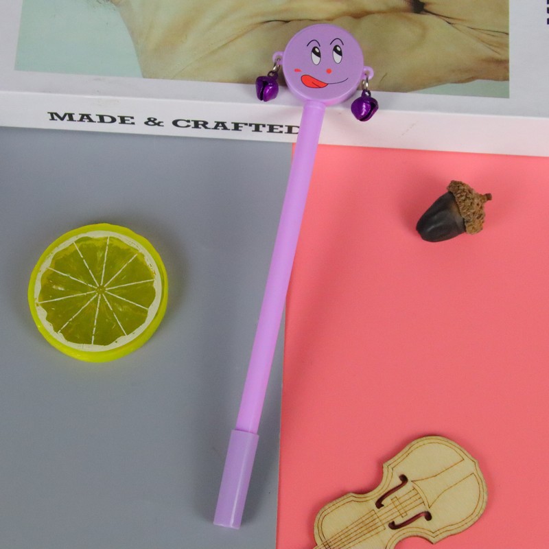 Dibujos animados cara sonriente expresión sonajero pluma de gel lindo estudiante campana colgante pluma creativa premio regalo pluma de agua