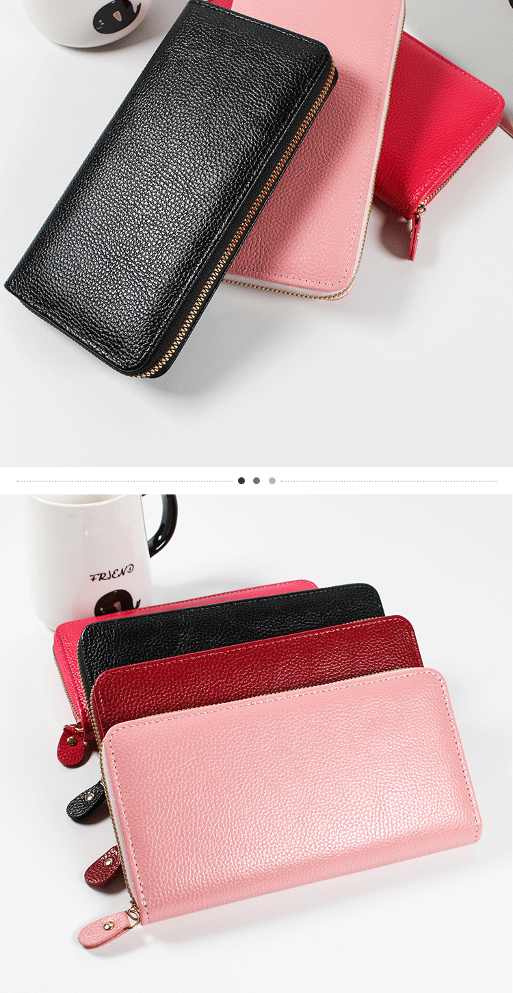Women's All Seasons Pu Leather Solid Color Basic Square Zipper Long Wallet display picture 3