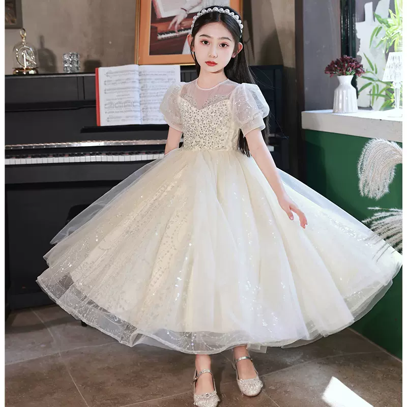 花童女孩礼服儿童生日高端公主裙女童洋气演出服小主持人晚礼服