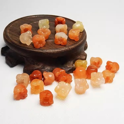 Golden silk jade three-color jade wind chime flower jewelry accessories diy braided bracelet earrings car hanging accessories accessories materials