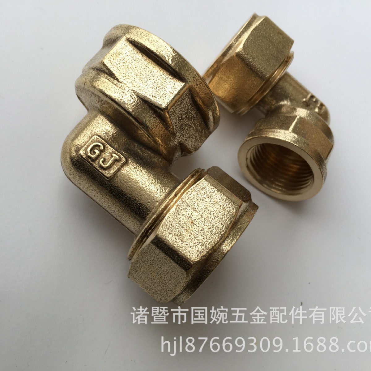 国巨L25*1F内丝弯头 卡套式铜管件 铝塑管铜接头