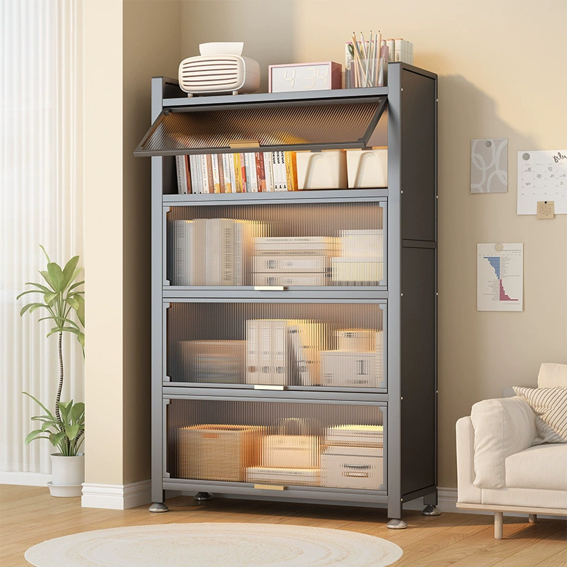 Стальной книжный шкаф с дверью Детская книжная полка пылезащитная шкафчик для хранения шкафов для спальни