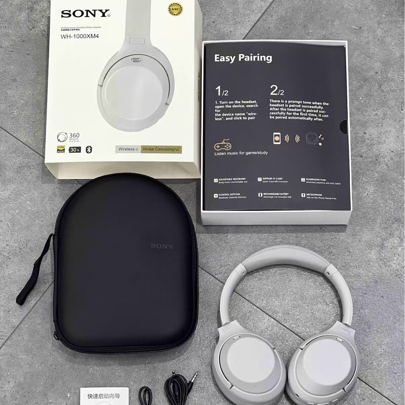 Cross-Border New Model Wh-1000Xm4 Over-Ear Sports Wireless Noise-Canceling Bluetooth Headphones with Full-Coverage Earcups and Long Battery Life